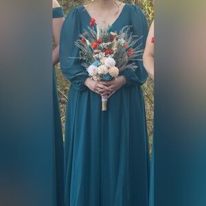 JJs House peacock Long Sleeve Dress